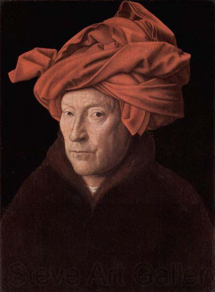 Jan Van Eyck Portrait of a Man in a Turban possibly a self-portrait France oil painting art